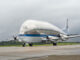 NASAs Super Guppy aircraft arrives at NASAs Marshall Space Flight Center in Huntsville Alabama Aug. 10. The specialized aircraft can carry bulky or heavy cargo that cannot fit on traditional aircraft