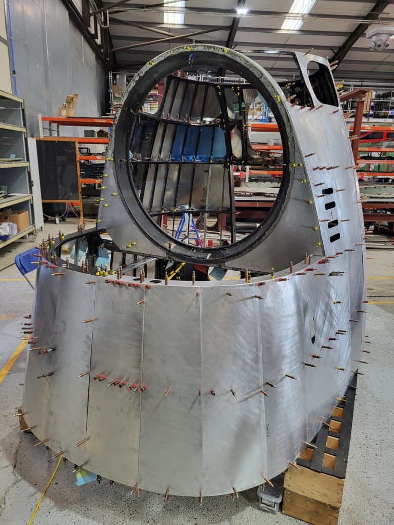 Avro Lancaster B.VII NX611 ‘Just Jane’ – Restoration Update 259 17 NX611s nose with turret plate in place