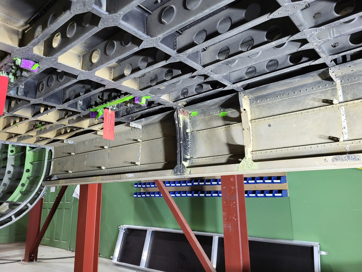 Avro Lancaster B.VII NX611 ‘Just Jane’ – Restoration Update 255,256 and 257 13 NX664s rear mid fuselage bomb bay skirt awaiting new ribs