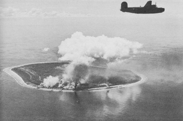 B-24s after an attack on Nauru in the Pacific