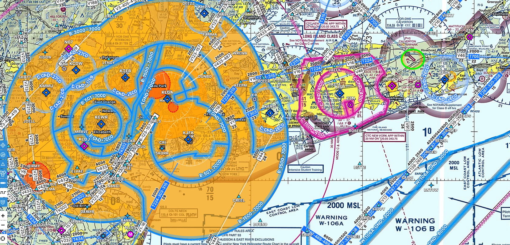 New yorkLong Island VFR Sectional Chart