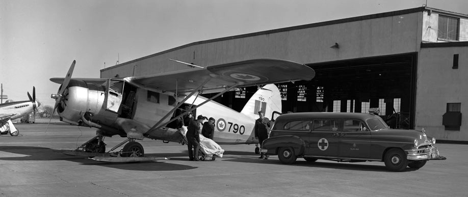 Noorduyn Norseman Mk.VI medevac RCAF Serial No 790 17 Mar. 1954 Library and Archives Canada MIKAN No.4448522 via Harold Skaarup