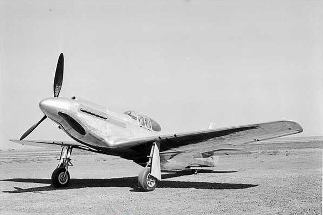 North American Aviation NA 73X prototype left front quarter view