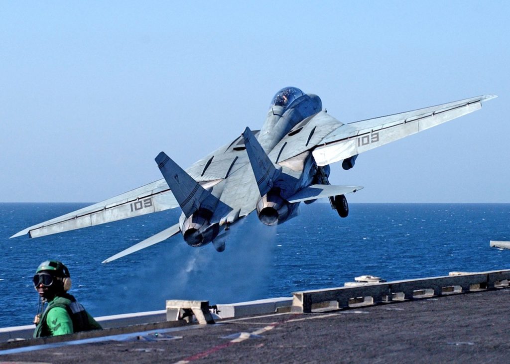 Congress’ “Maverick Act” Could Bring a U.S. Navy F-14D Tomcat Back to Flight 10 Off the waist catapults launches an F 14B Tomcat assigned to Fighter Squadron THREE TWO VF 32 Swordsmen during flight operations onboard USS Harry S. Truman CVN 75