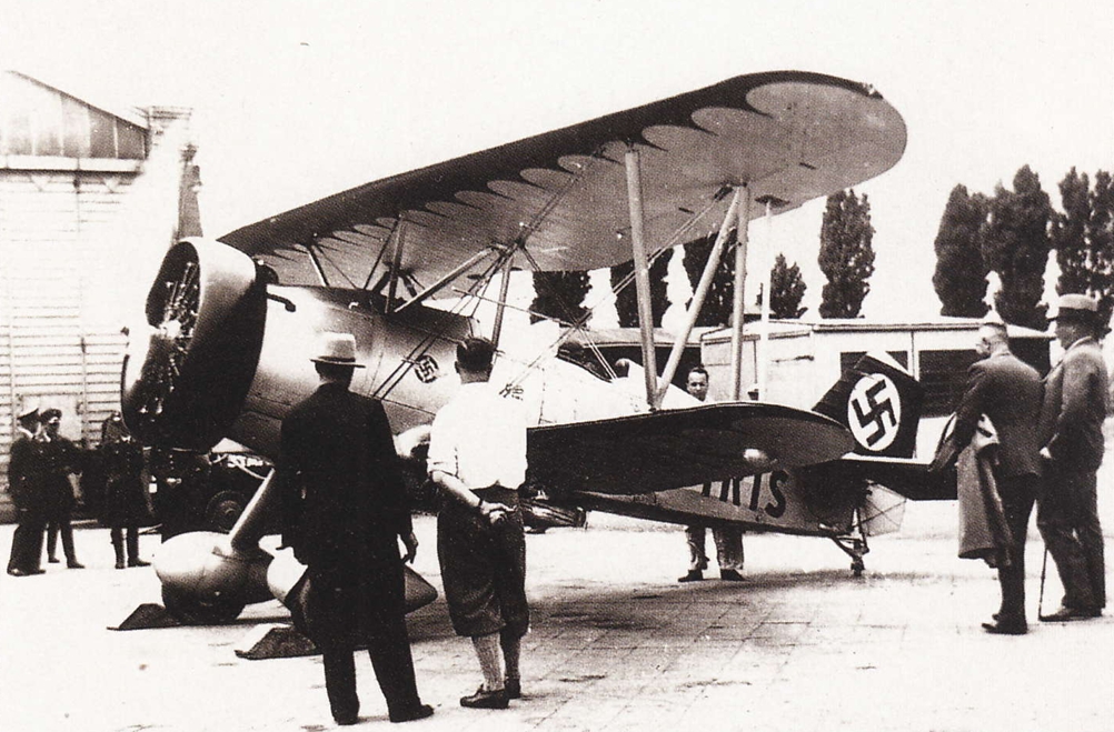 One of Udets Curtiss Hawk IIs D IRIS being prepared for another flight Arbeitsgemeinschaft Deutsche Luftfahrthistorik German Aviation History Working Group