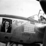 P 38J Marge 42 103993 left side of the nose with Captain Richard I. Bong seated in the cockpit