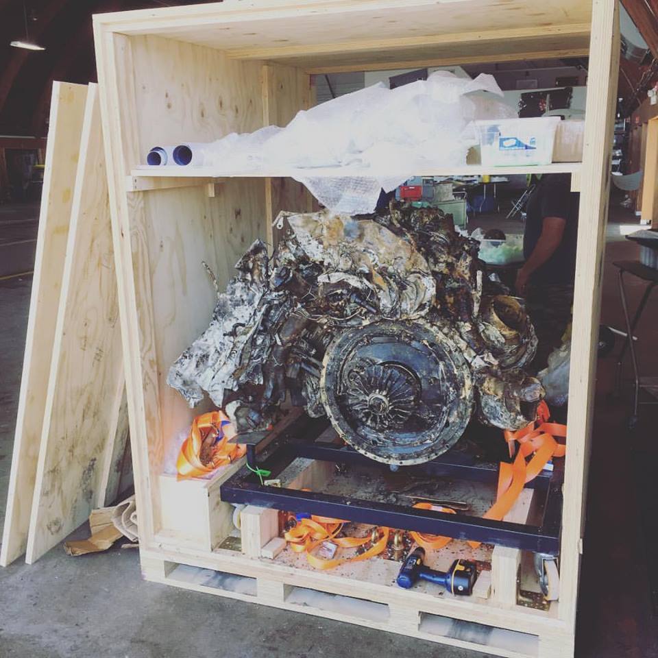 On July 8, the engine and other parts arrived from Italy. 