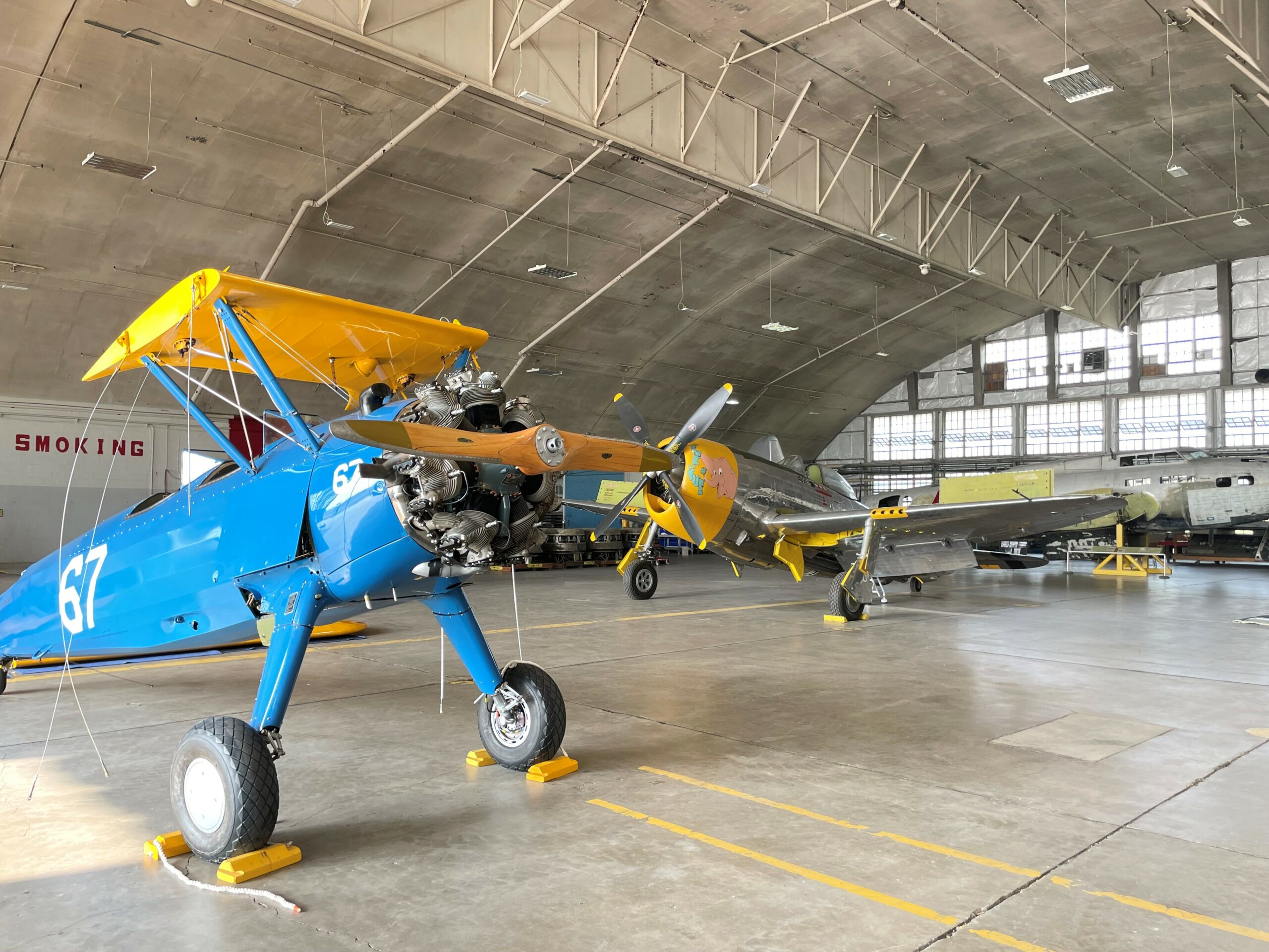 P 47D 40 RA c n 399 55706 and Stearman scaled