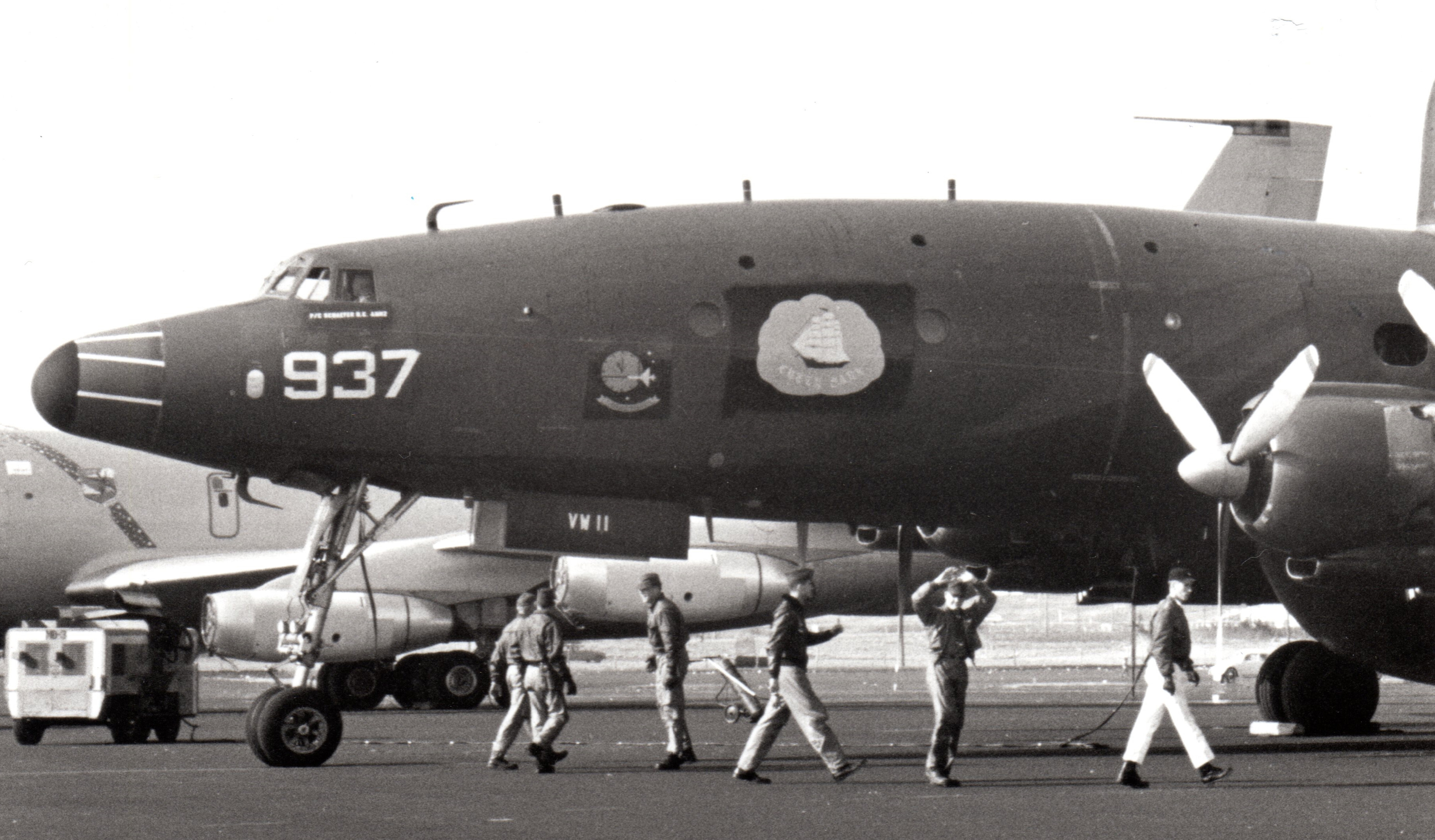 One of VW-11's Lockheed WV-2 Super Constellations at Ernest Harmon AFB in Newfoundland during an Open Day in 1965. (photo by Will Tate)