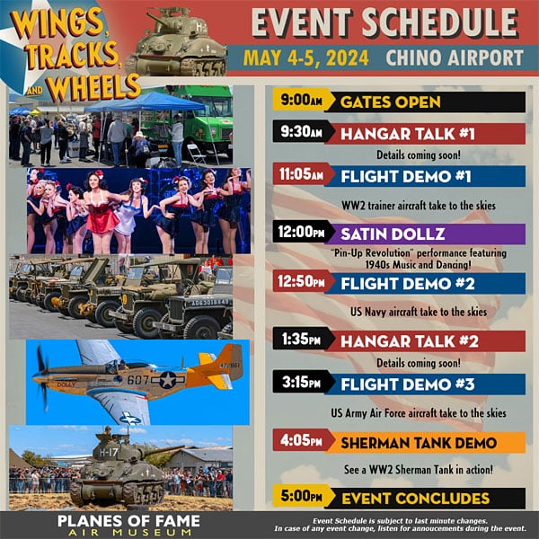 POF Wings Tracks and Wheels schedule