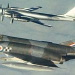 Phantom FG.1 of 43 Squadron intercepting a Soviet Bear circa 1972