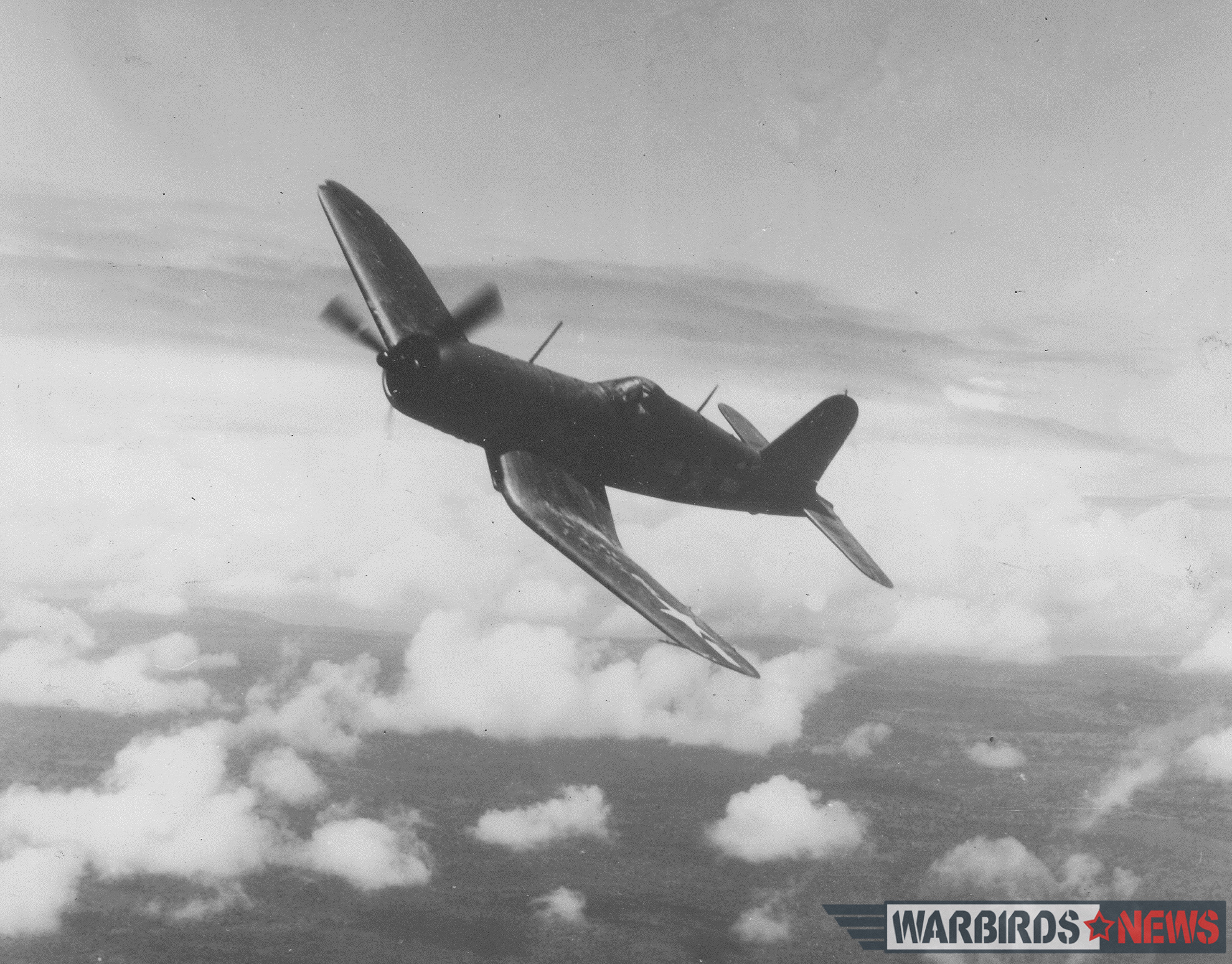 With its distinctive gull wing and long cylindrical fuselage, the F4U Corsair had the visual appeal and panache of a thoroughbred race horse. Combined with its high speed, superb gun package, ruggedness, and external armament options, the Corsair was arguably the best single-engine fighter in the Pacific theater. Many survived combat encounters with extensive damage, yet brought their pilots safely back to base. Photo credit: Bruce Gamble via Frank Walton