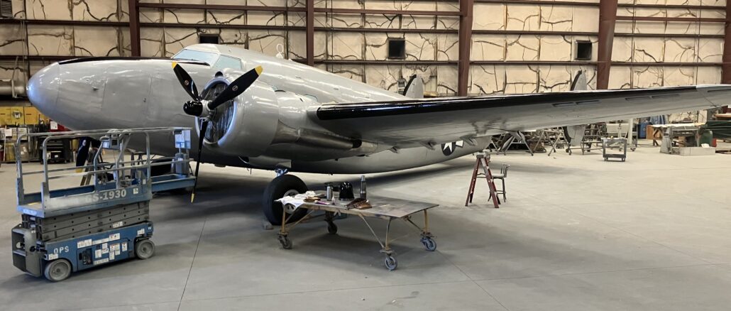 Only minor work remains to be carried out before the R5O is placed on outdoor display at the Pima Air and Space Museum. [Photo by Casey Asher]