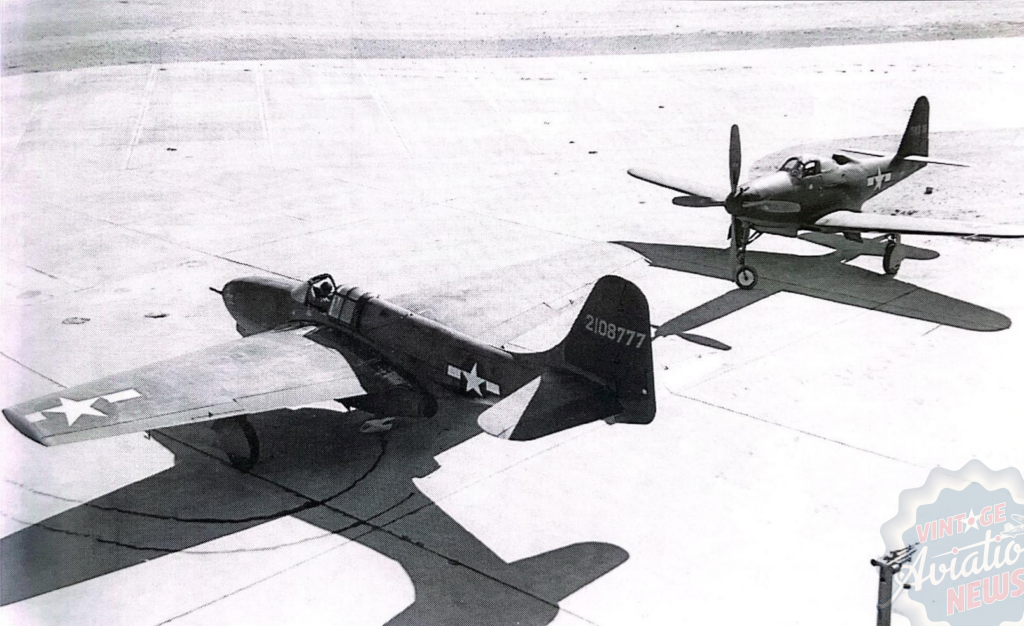 An Airacomet shares the hardstand with another Bell product, a P-63 Kingcobra.