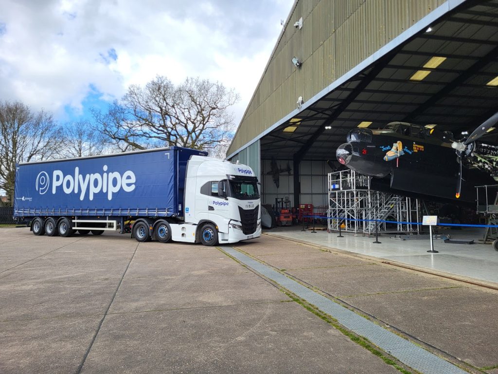 Avro Lancaster B.VII NX611 ‘Just Jane’ – Restoration Update 259 16 Polypipe delivering the sponsored extrusion storage pipes