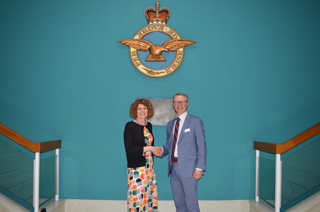 RAF Museum CEO Maggie Appleton MBE and Commandant RAF Air Cadets Air Cdre A C Keeling OBE