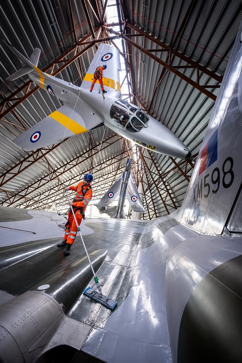 RAF Museum Midlands Suspended Aircraft Cleaning 11