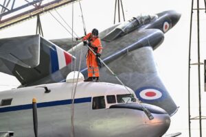 RAF Museum Midlands Suspended Aircraft Cleaning 4
