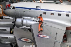 RAF Museum Midlands Suspended Aircraft Cleaning 6