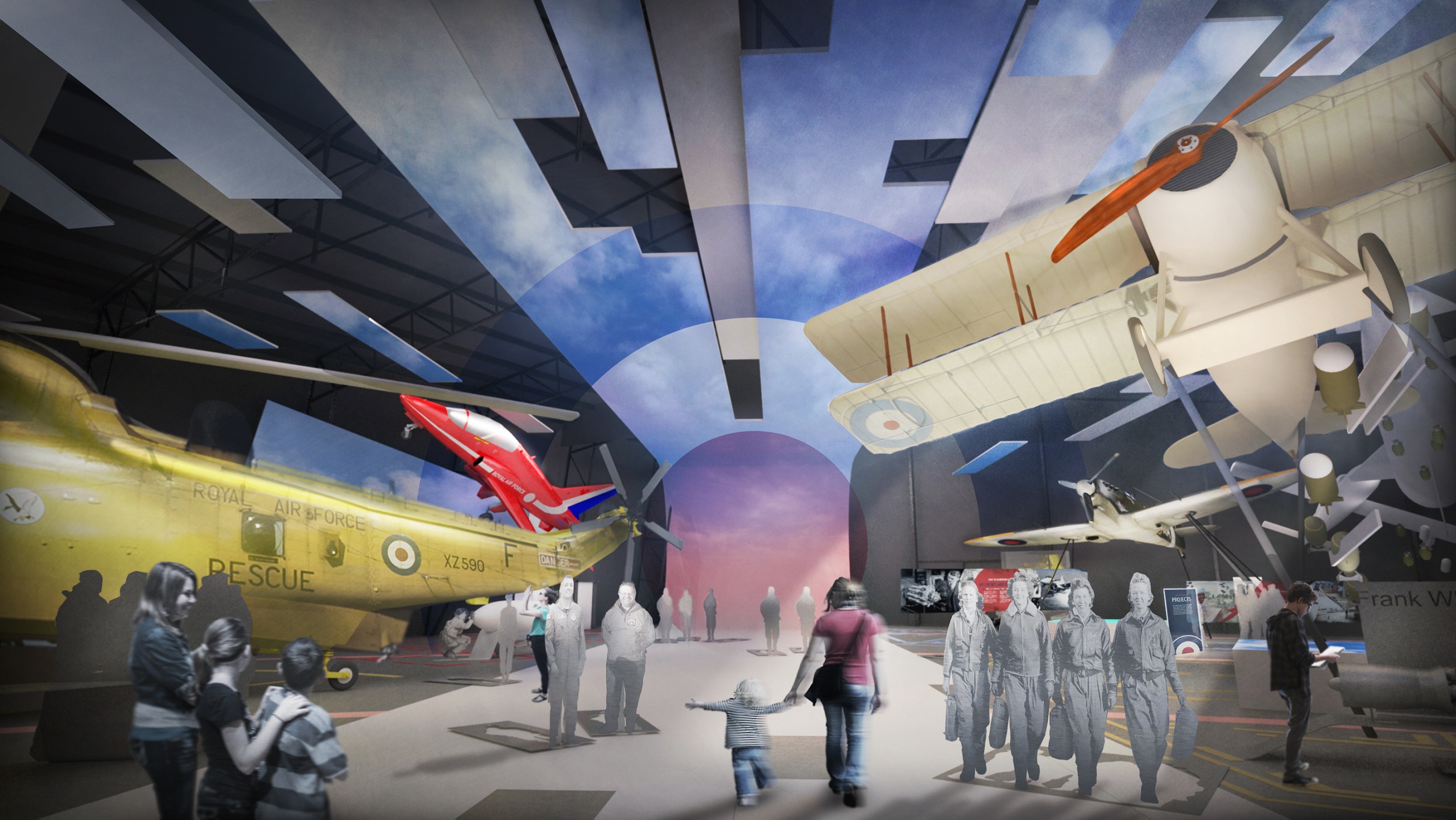 Planned entrance to the new site at RAF Museum, opening 2018 to celebrate 100 years of the Royal Air Force.