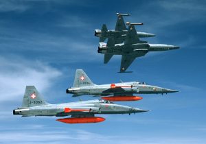 Swiss Air Force F-5s in flight, still in service to this day. (Image Credit: Northrop Grumman/ RUAG Aviation)