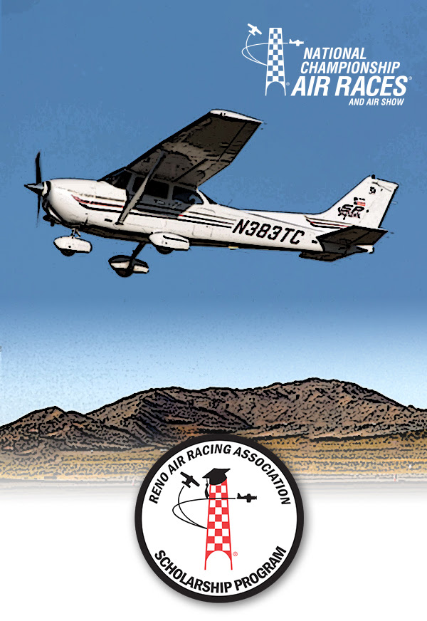 Reno Air Racing Association Scholarship Program promotional banner. [Image via Reno Air Racing Association]