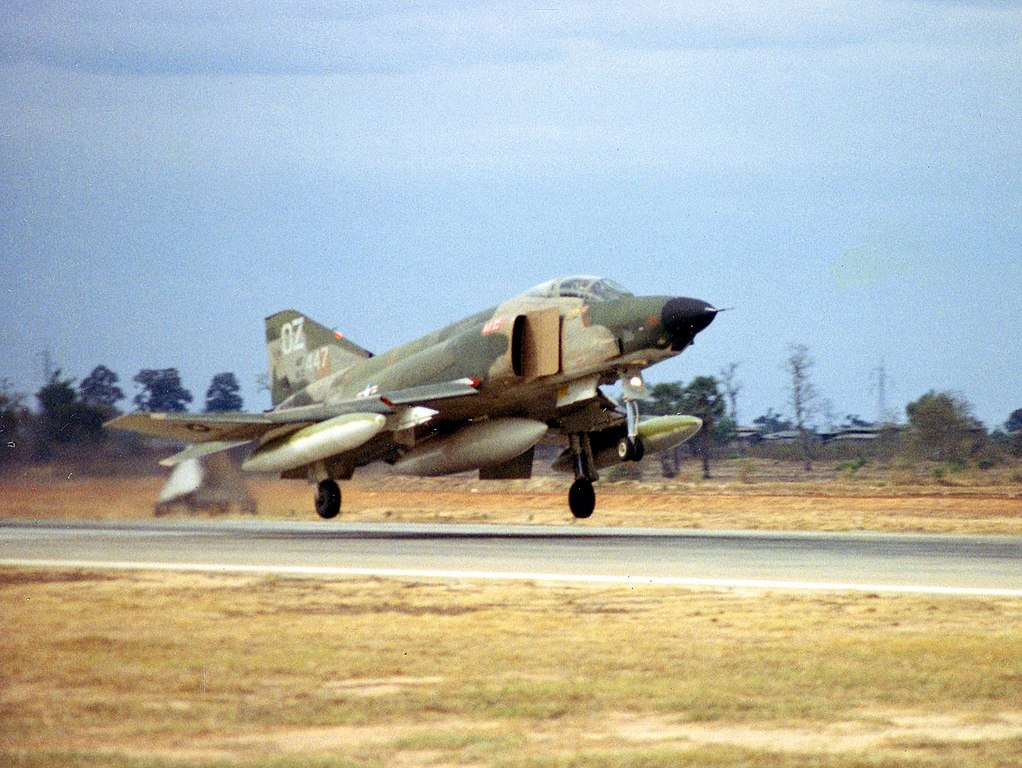 RF 4C Phantom 14th TRS landing at Udorn RTAFB in 1968