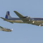 Red Bull Douglas DC 6B OE LDM amd Lockheed P 38 Lightning ILA Berlin Airshow