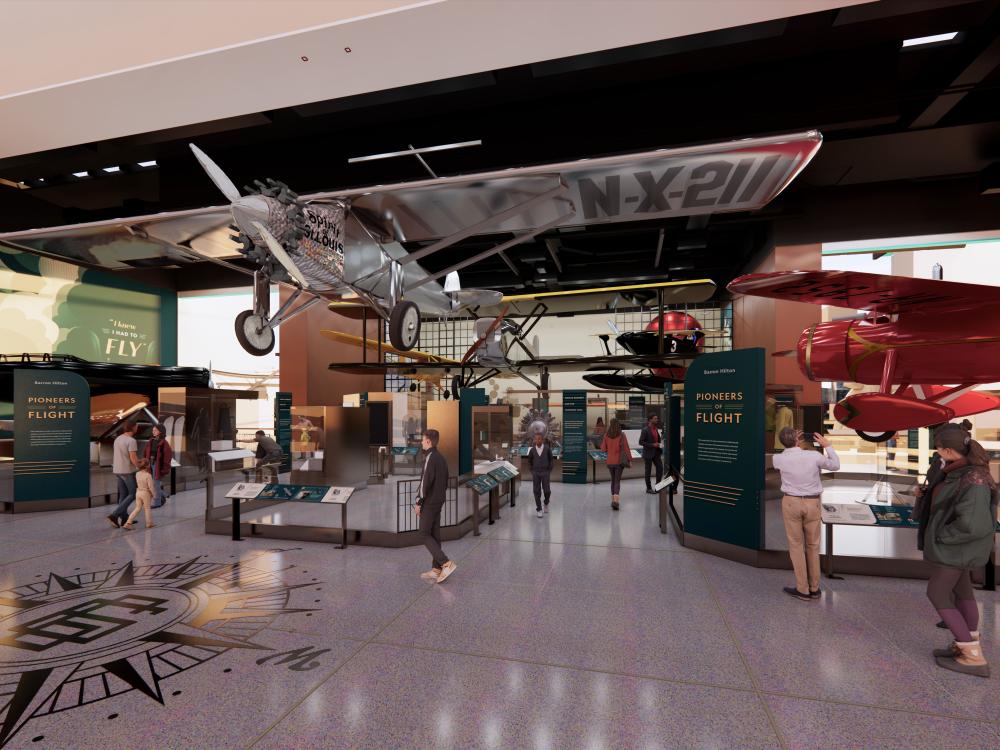 Rendering of the Barron Hilton Pioneers of Flight gallery National Air and Space Museum