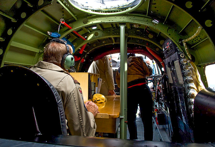 Inside the Lancaster's radio compartment. (photo by Peter Handley)