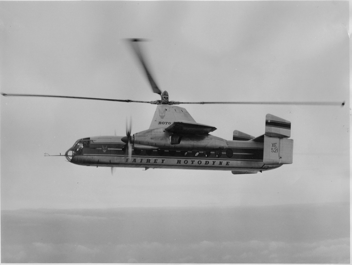 Rotodyne in flight