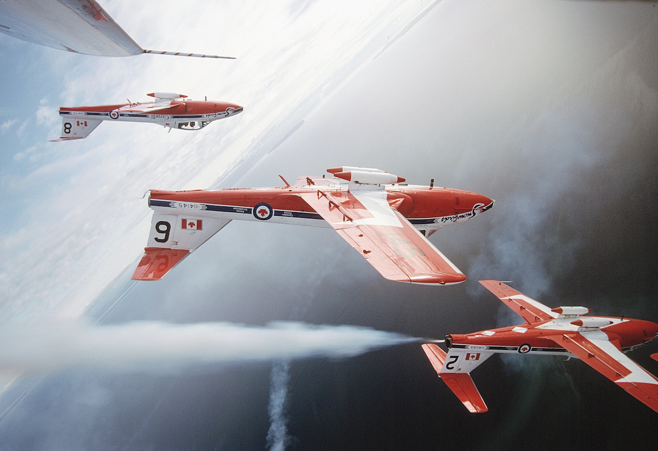 Officially known as the Canadian Forces 431 Air Demonstration Squadron, the Snowbirds are Canada's military aerobatics or air show flight demonstration team whose purpose is to "demonstrate the skill, professionalism, and teamwork of Canadian Forces personnel. (Photo by Luigino Caliaro)