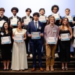 The Museum of Flight Awards $276,000 in Scholarships to 16 High School Students 10 Scholarship recipients display their awards during The Museum of Flights 2026 scholarship ceremony. Courtesy of The Museum of Flight