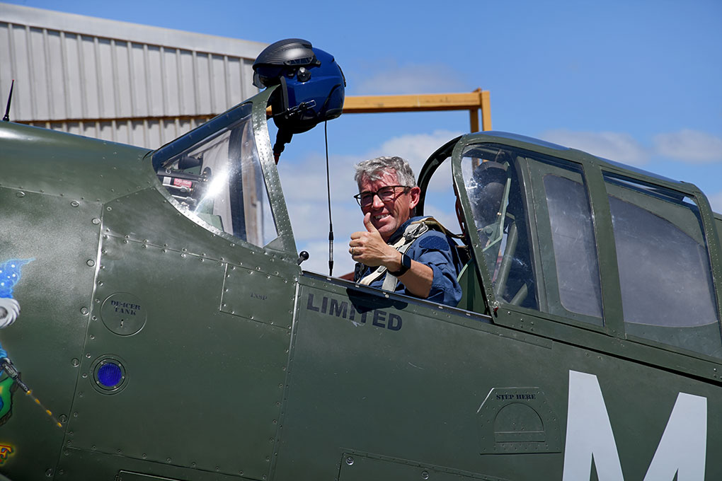 Australia’s CAC Boomerang Fighter A46-54 Flies Again After 81 Years 12 Scott Taberner gives the official post flight thumbs up approval the smile says it all