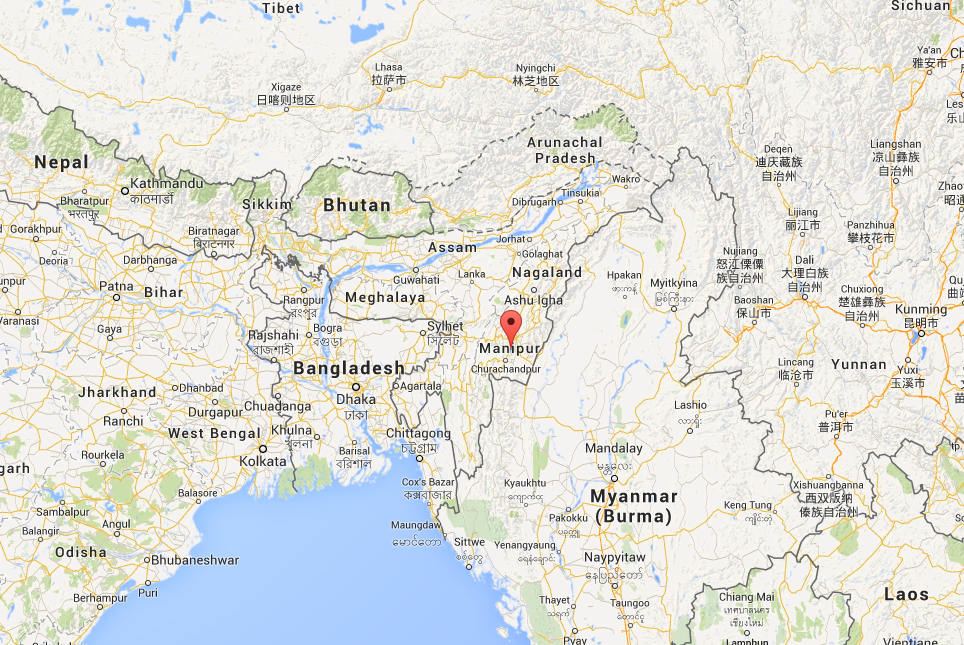 The Google pin shows the location of the lake. Loktak Lake, the largest freshwater lake in North -East India.