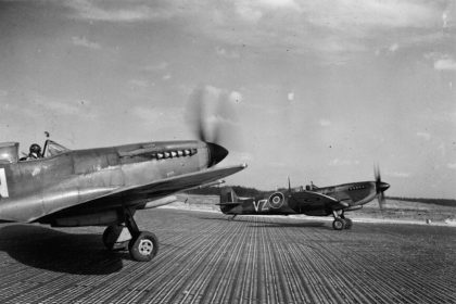 Spitfire Mk IX of No. 412 Squadron RCAF prepare to take off imperial war museum