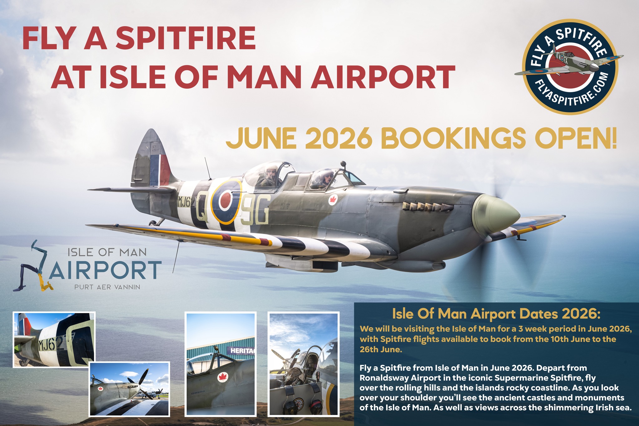 Spitfire Passenger Flights to Take Off from Isle of Man in June 2026