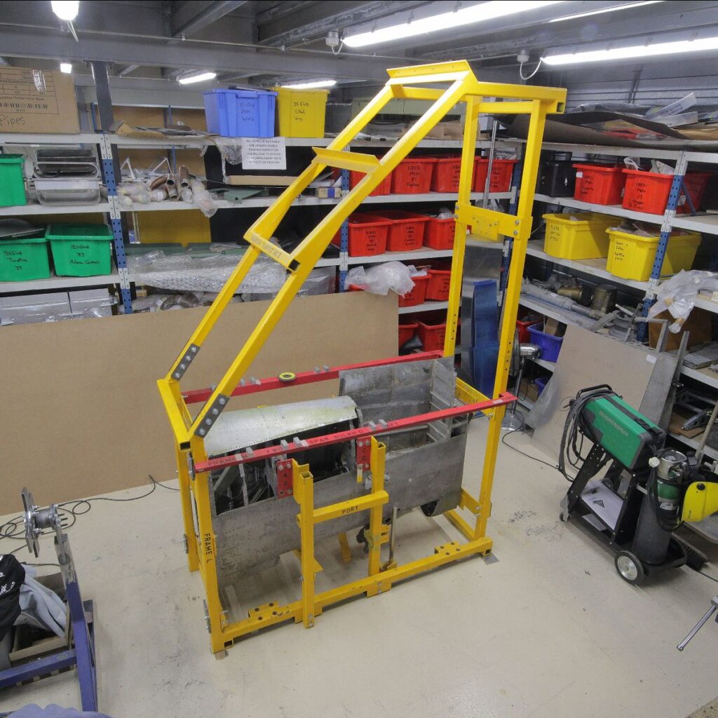 Hawker Typhoon Mk.Ib RB396 - Restoration Update - Winter 2025 18 Splice plates installed ready to remove the upper tail fin framework of the jig