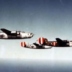 Spotted Ass Ape leads Liberators of the 458th Bombardment Group. USAF Photo USAAF