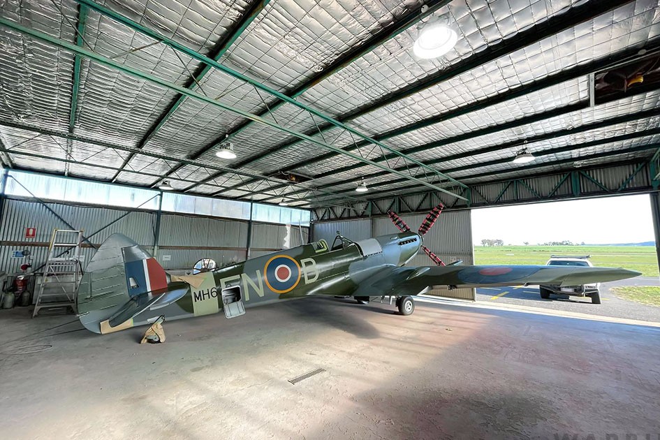 Supermarine Spitfire MH603 is being masked to refinish external camouflage 1