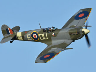 The Shuttleworth Collection's Supermarine Spitfire Mk.V AR501 will perform at their Season Opening Air Show on May 7th, 2023. (image via Wikimedia)
