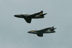 SwAFHF Saab 32 Lansen and Hawker Hunter in formation (Image Credit: Alan Wilson CC 2.0)