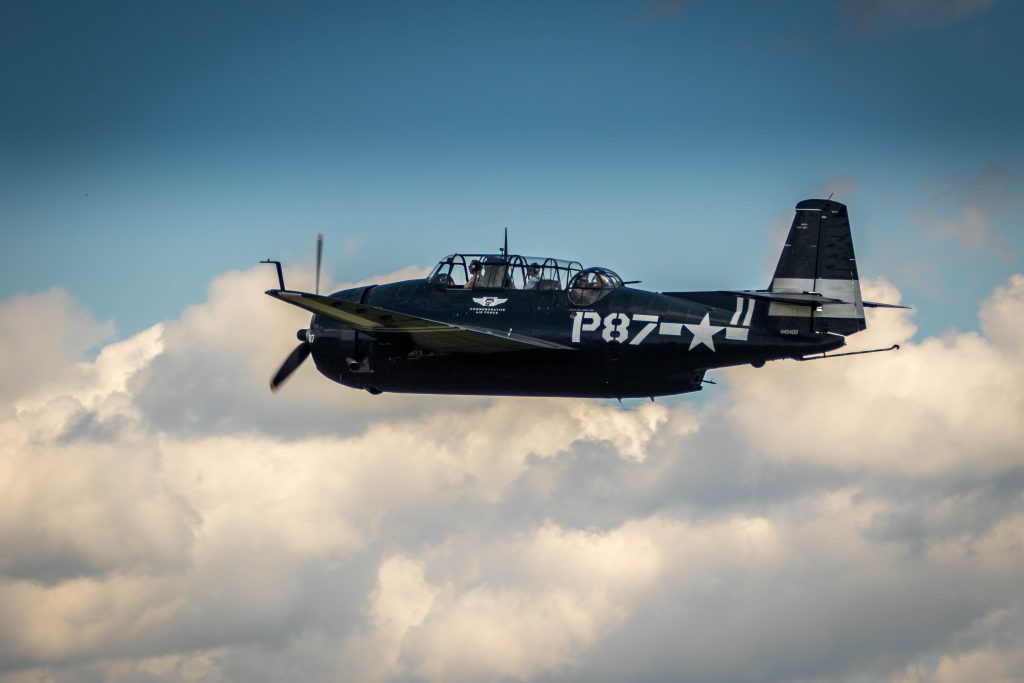 Capital Wing flying at Warbirds Over Wilmington, part of N.C. Azalea Fest, America250 version 10 TBM Avenger2
