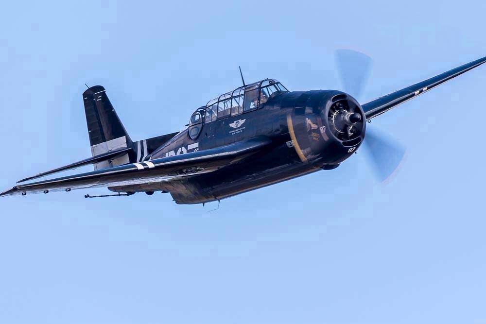 Capital Wing flying at Warbirds Over Wilmington, part of N.C. Azalea Fest, America250 version 17 TBM Avenger4