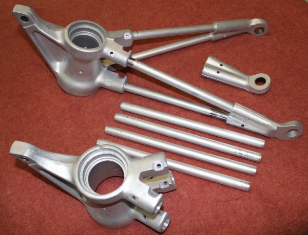 Components for the two tail wheel assemblies. (photo via Tom Reilly)