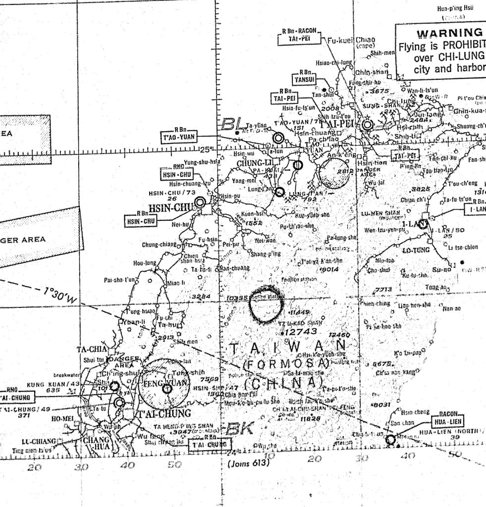 TRAGEDY OVER TAIWAN 15 Taiwan with Banigan crash site indicated