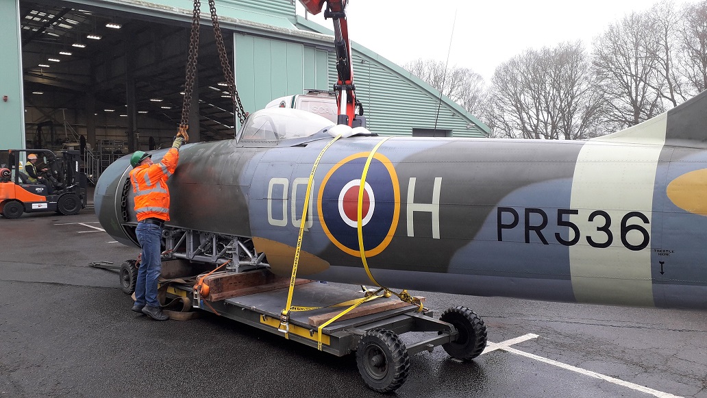 Tempest II arriving at RAFMuseumCosford