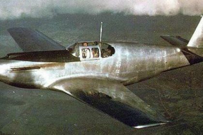 Test pilot Robert C. Chilton with the North American Aviation prototype NA 73X NX19998. North American Aviation Inc