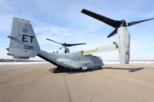The Bell-Boeing CV-22B Osprey landed at the National Museum of the U.S. Air Force on Dec. 12, 2013. (U.S. Air Force photo by Don Popp)