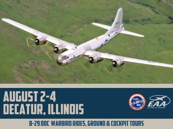 The B 29 Doc History Restored Tour will be a part of the Wings Wheels event at Decatur Airport August 3 4 2024 2